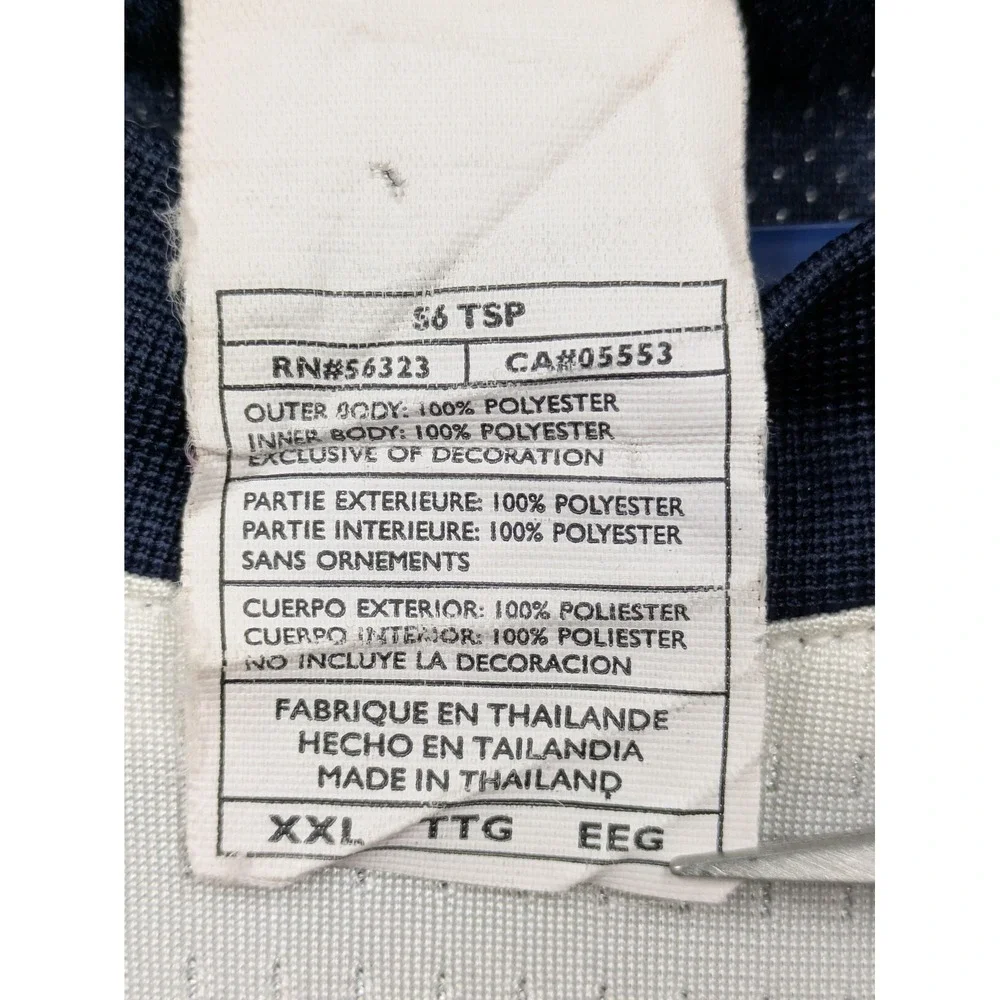 Nike Tank Top Mens 2XL White Mesh Basketball Jersey Sleeveless Blue Trim Retro
